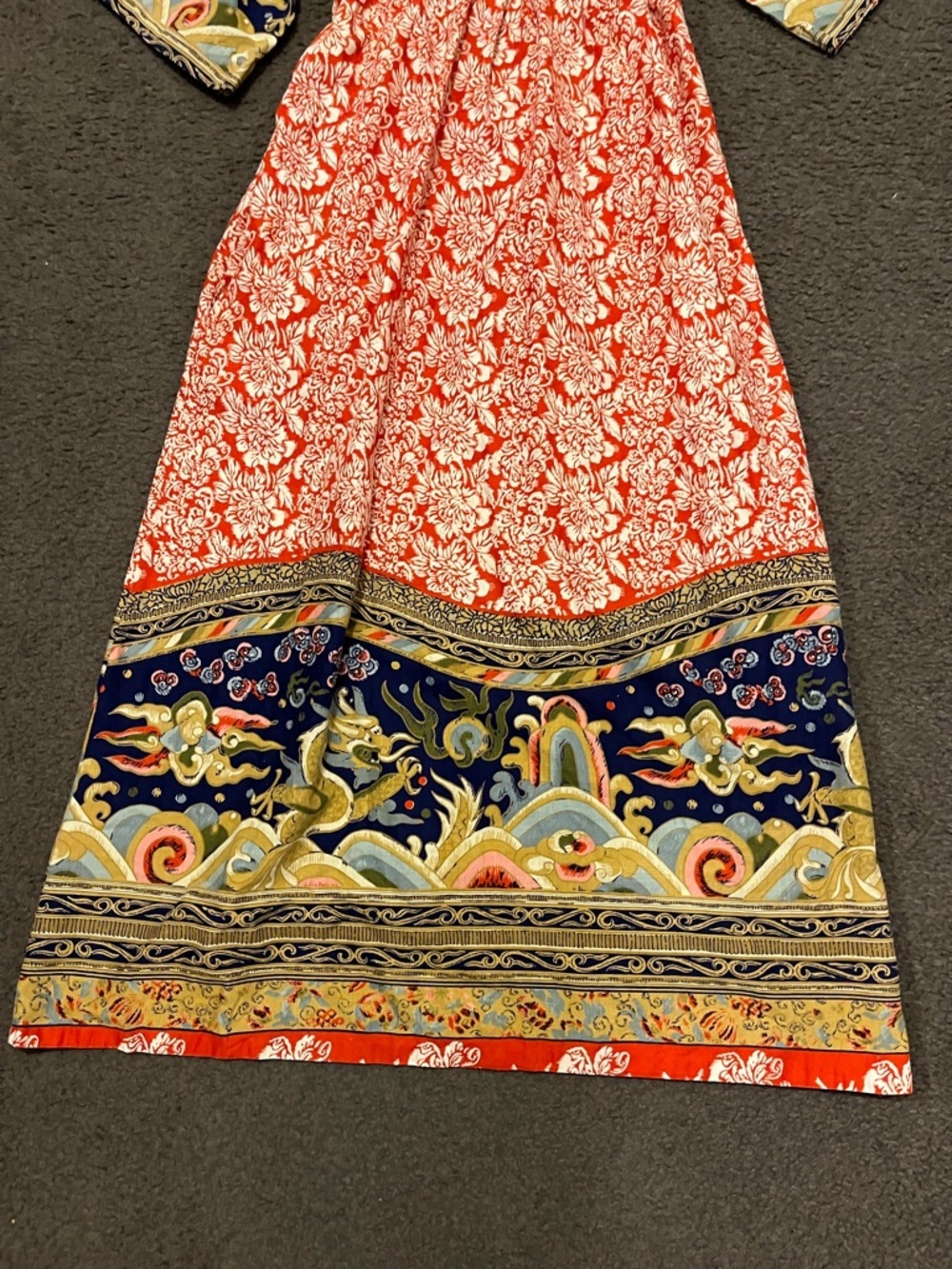 Vintage Gilead Floral Dragon Kimono Style Maxi Dress - Picture 9 of 11